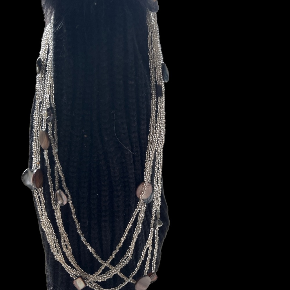 Handmade long 3 piece layered Beaded Necklace. Stones, Beaded layering necklace